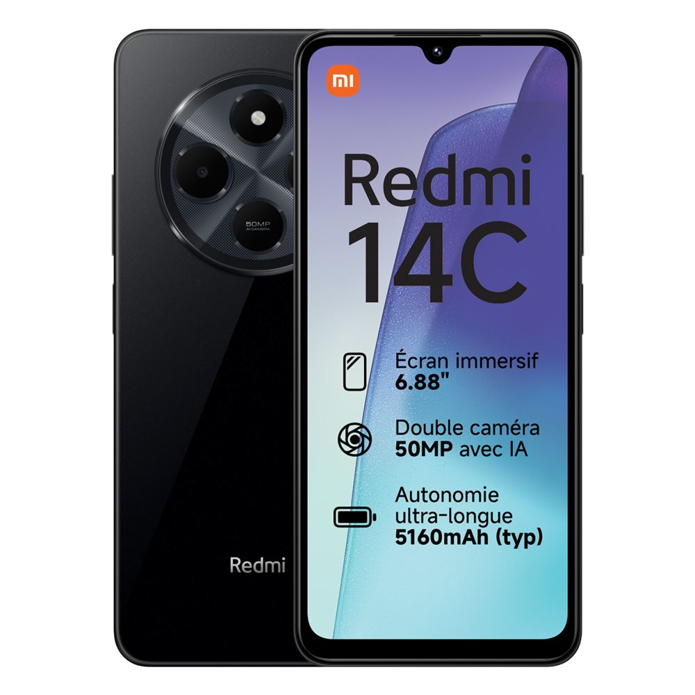 Smartphone Xiaomi Redmi 14C 6,88" Double SIM 128Go Noir